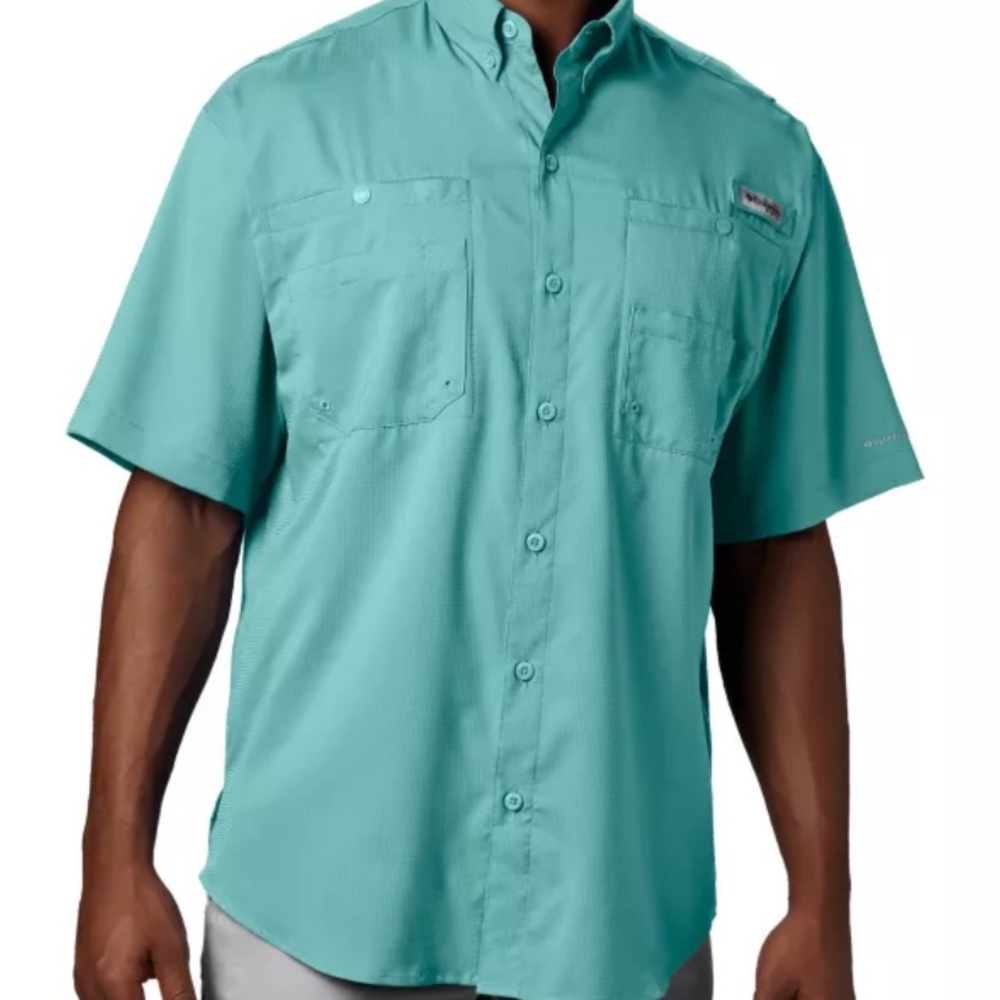 Columbia Men’s PFG Tamiami™ II Short Sleeve Shirt - size Large color Gulf Stream